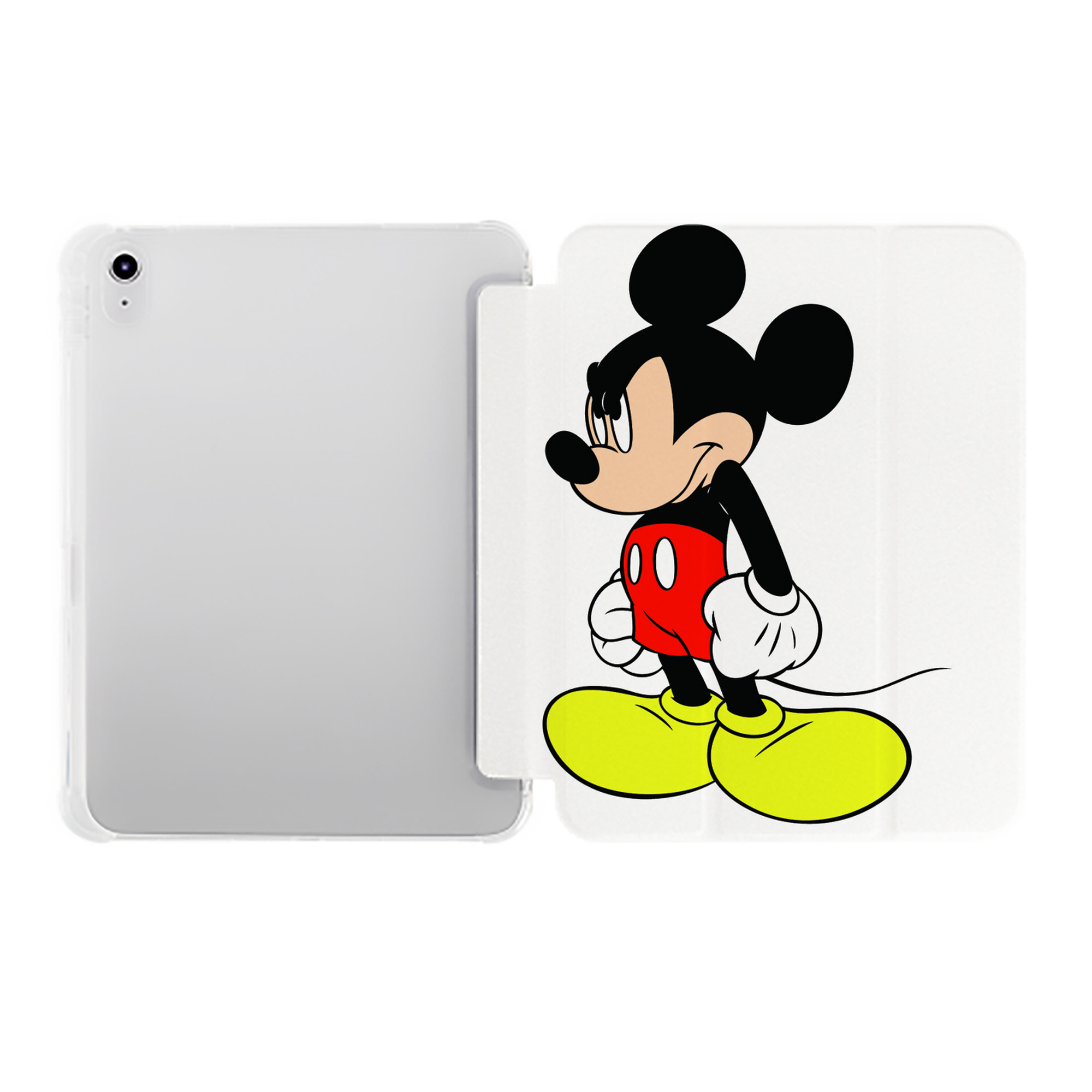（画像用） ミッキーマウス Mickey Mouse IPad ケース ペン収納付き 三つ折りスタンド PUレザー×シリコン 対応機種9.5/10.5/10.9インチ